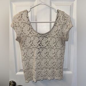 Off White Lace Shirt from Pins and Needles Size XS